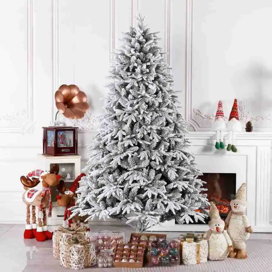 Thick Encrypted Branches PE PVC Simulation Snow Christmas Tree 1.5-6M Indoor Home Xmas Festival Landscape Arrangement