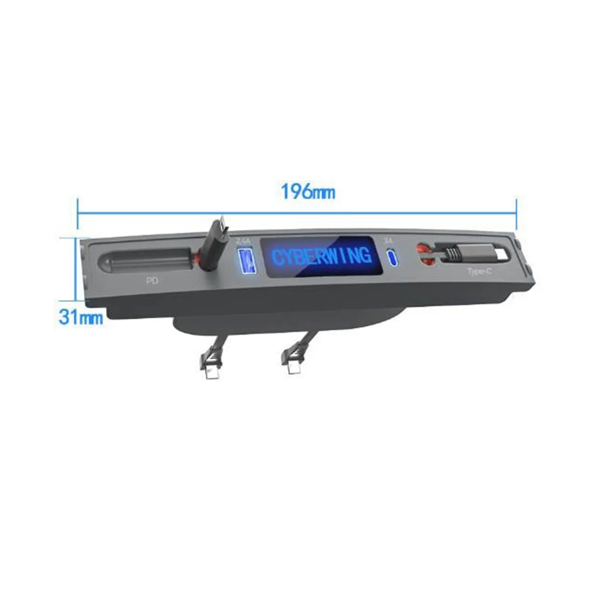 

Tesla accessories Suitable for Model3/Y with Telescopic Cable Central Control Docking Station HUB Car QC3.0 Fast Charging,A