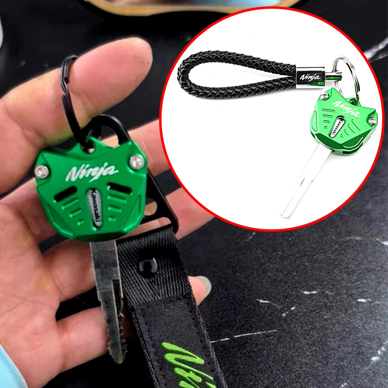 Motorcycle Keychain Case Shell & Keychain Key Ring For Kawasaki ZX6R ZX9R ZX10R ZX14R Ninja 650 1000 SX 400 500 ER6N ER6F ER6R