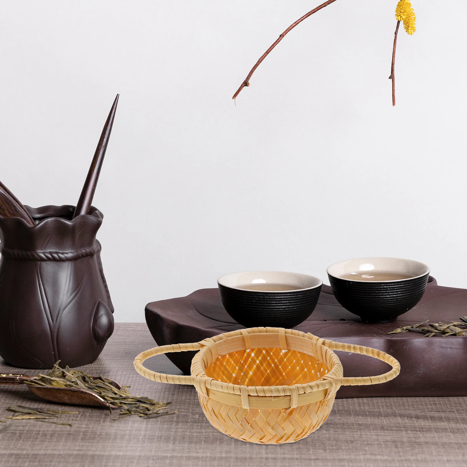 

Rattan Tea Filter Strainer Woven Design Great for Filtering Out Dregs Easy to Use and Share with Friends