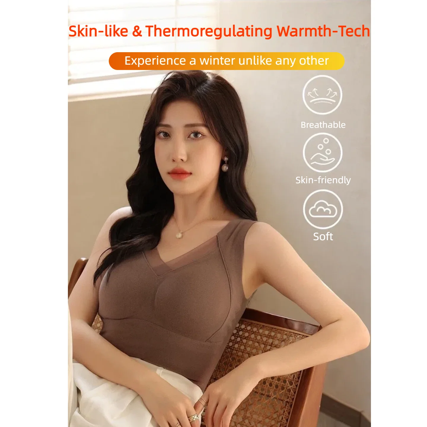 

2026 Winter Graphene Vest for Women, 3D Thermal Underwear with Built-in Bra, Tummy Control Slimming Camisole