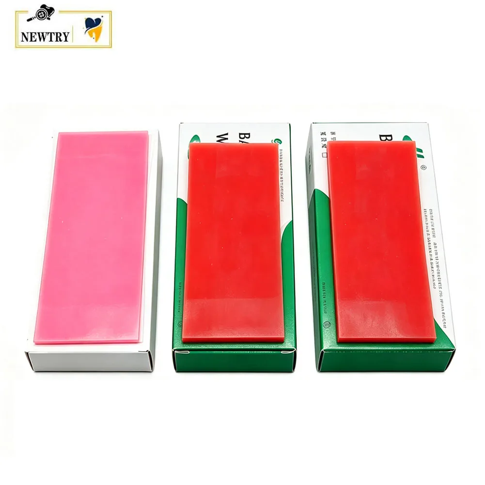 250g/box Dental Base Plate Wax Soft Hard Modelling Wax Red Pink Color 1.3/1.5mm Summer General Denture Pattern Casting Materials