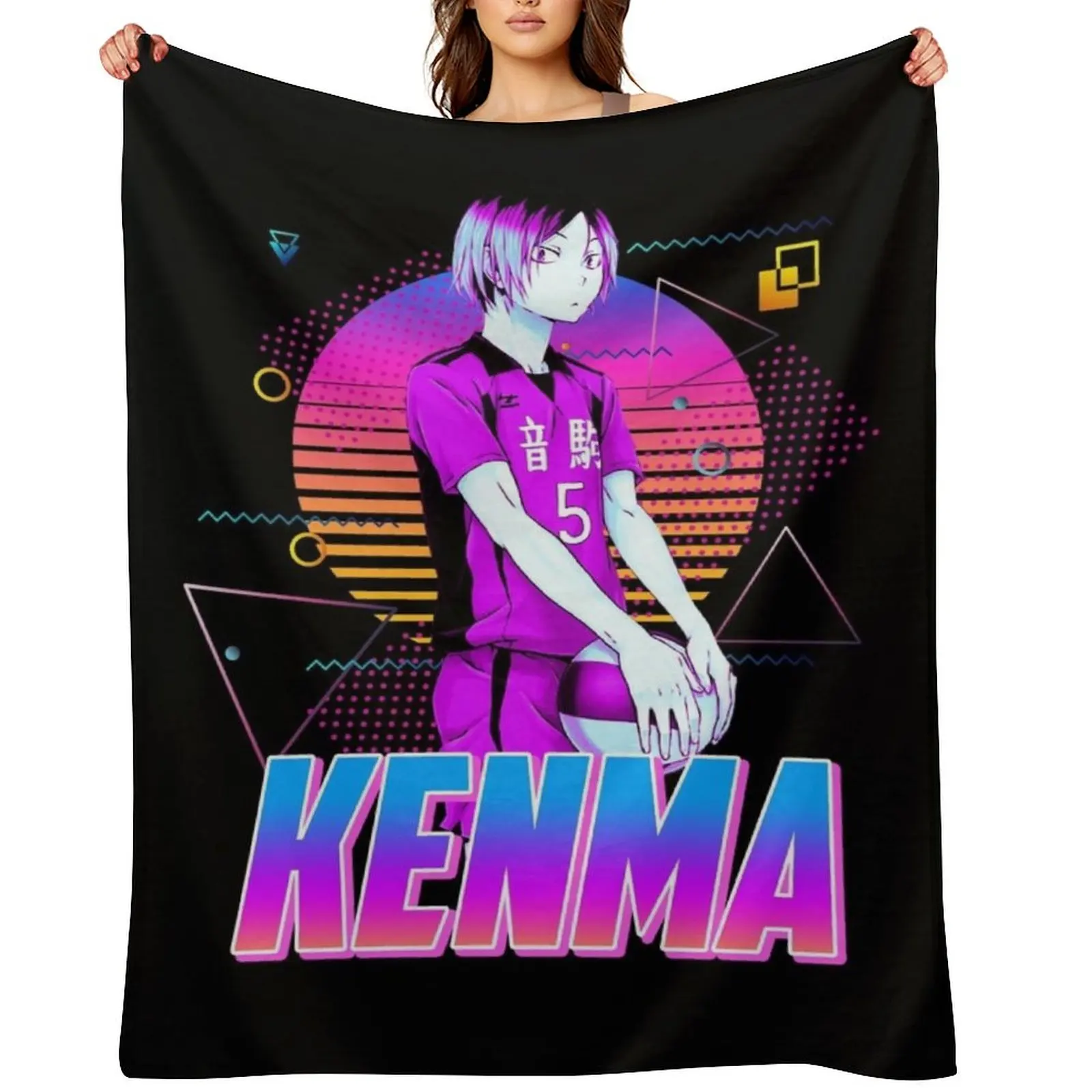 

kenma kozume - Retro Art Throw Blanket Stuffeds Luxury Designer Single bed plaid Blankets