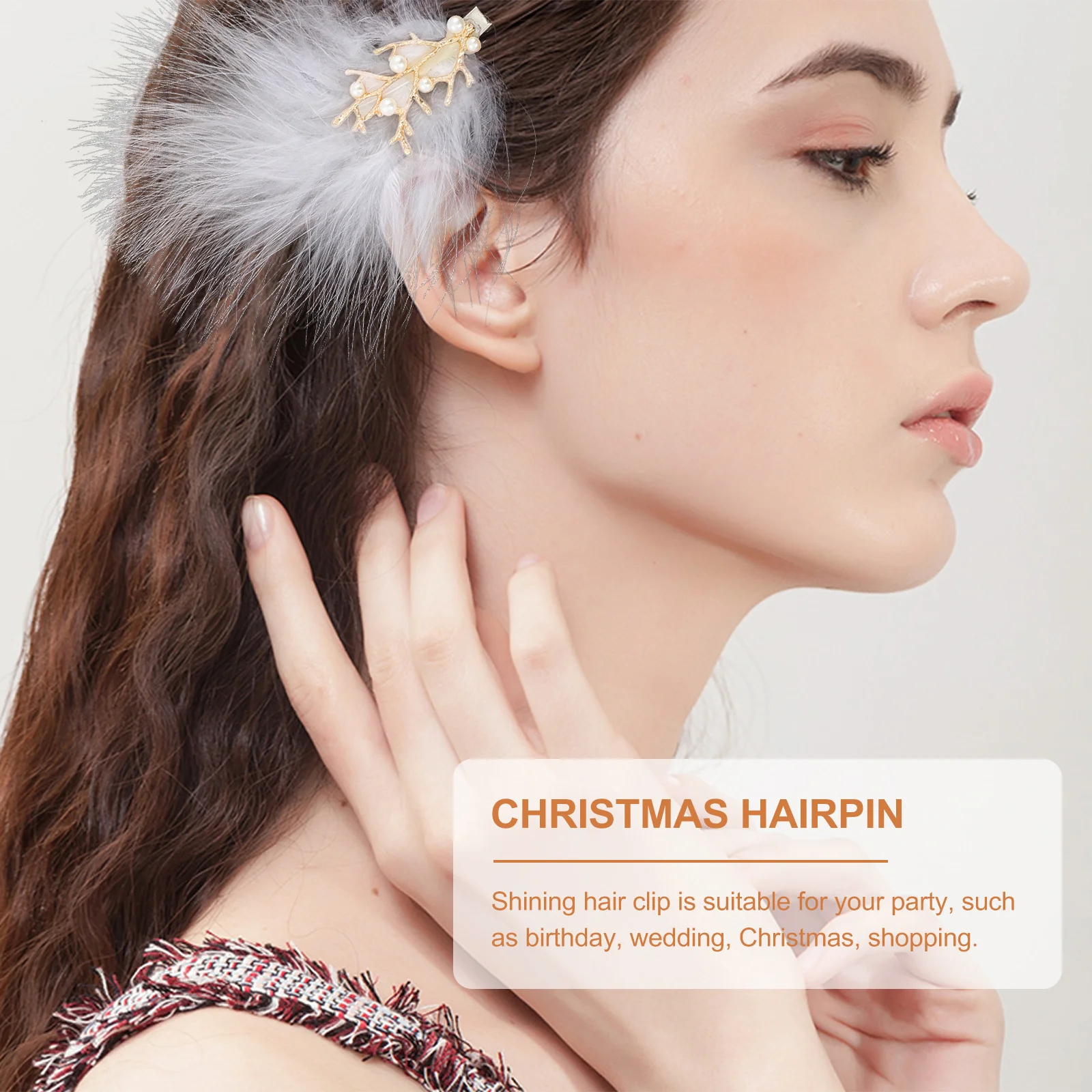 

2Pcs Cute Hair Clips Faux Elk Antlers Duckbill Pin for Dating Party Wedding Christmas Hair Accessories Deer Horn