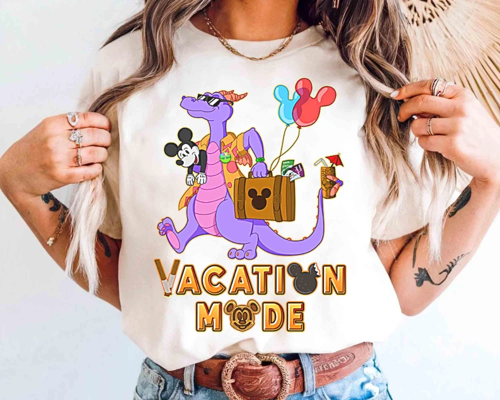 

Fun Figment and Mickey Mouse Balloon Vacation Mode T-shirts Disney Epcot World Tour T-shirts, Family Vacation Travel 2025 Shirts