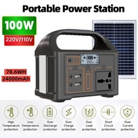 100W 24000mAh Portable Power Station 220V/110V Power Bank 76.8Wh Solar Power Generator LiFePO4 Outdoor Energy For Camping Travel