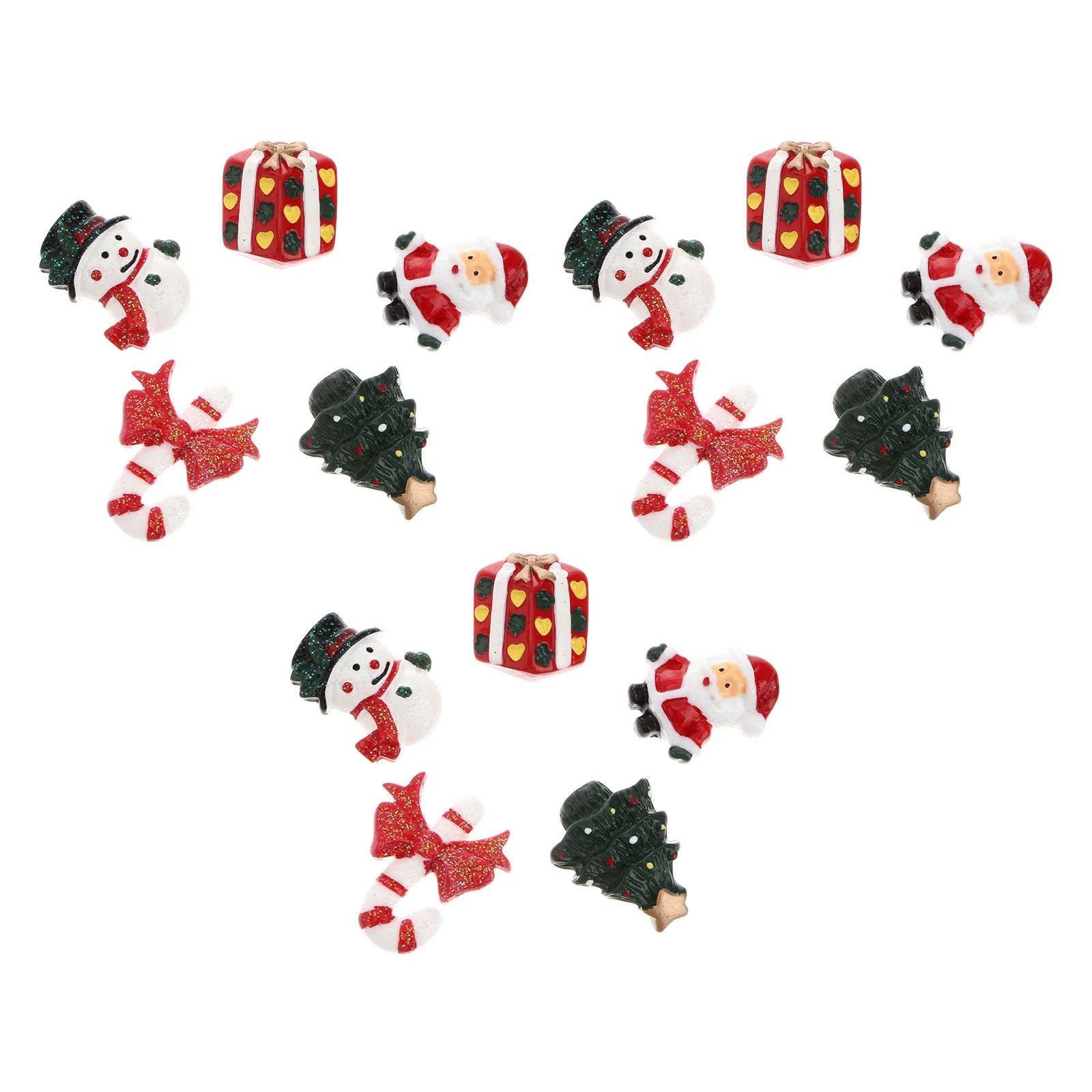 

15 Pcs Christmas Ornament Cute Mini Snowmen Tiny Candy Cane Globe Figurines Figures for Globes