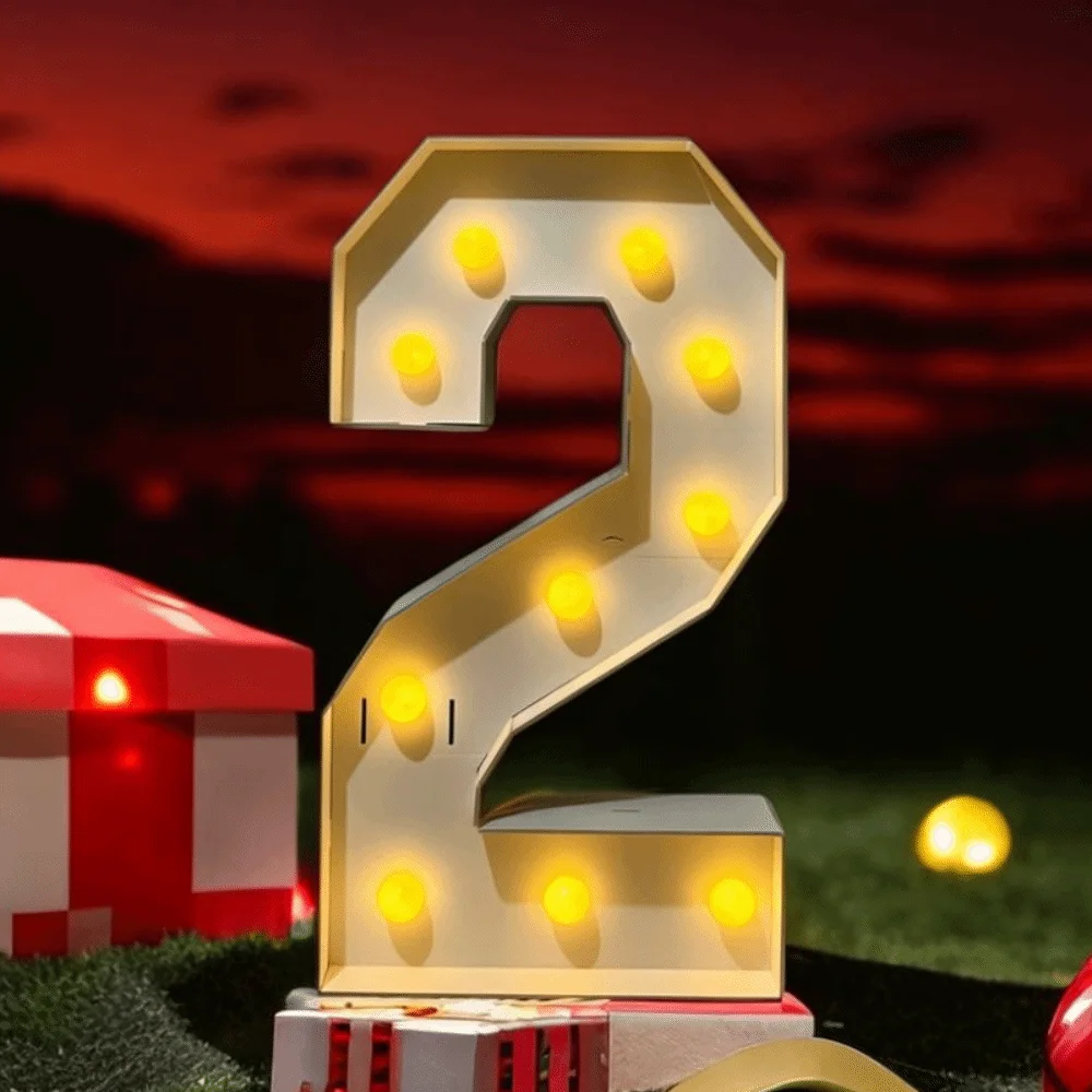 70cm Giant LED Light Balloon Reusable Warm Cold Light Marquee Number Frame LED Lighted Plug-in Design LED Party Decorative Light