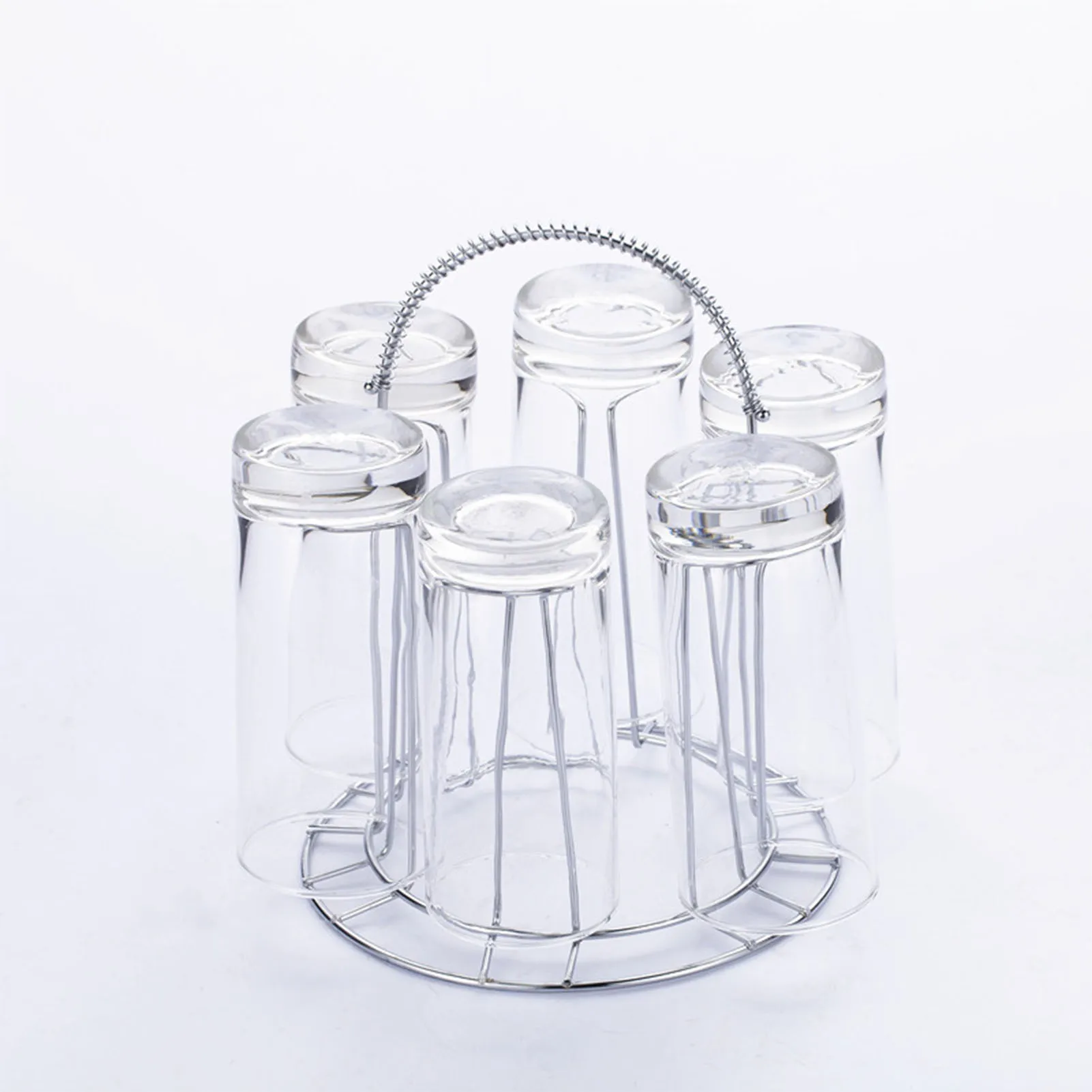 استنزاف كأس تخزين الرف كوب ماء زجاجي قوس الفولاذ المقاوم للصدأ المنزلية استنزاف كأس تخزين حامل #2