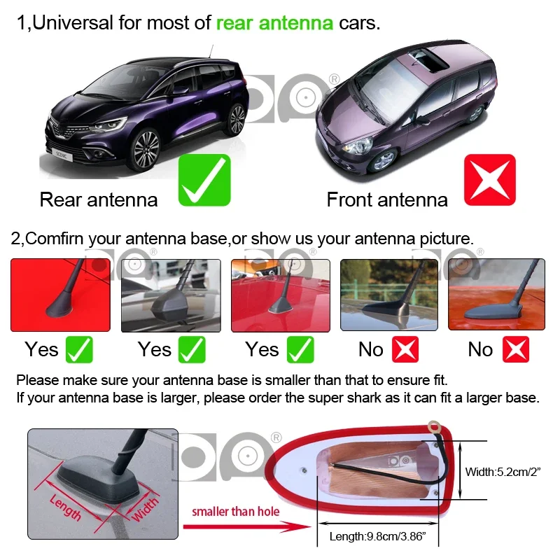 Universal Waterproof Shark Fin Antenna Auto Radio Aerial Car Styling Stronger Signal Reception Suitable For Most of Car Models