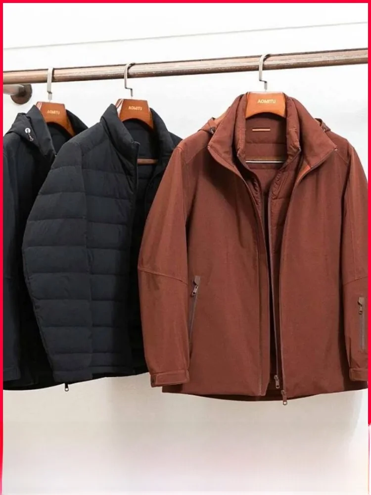 

Outdoor Men's Tee-in-One Detachable Goose down Jaet Ski Series Warmth 90 Goose down ex Zipper Sle Windproof Design