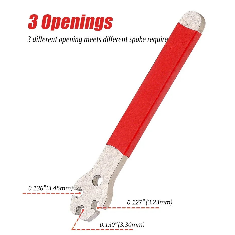 Bike Spoke Wrench Rim Adjustment Tool Tensioner Correction Full Steel Bicycle Spoke Nipple Tool Spanner Kit