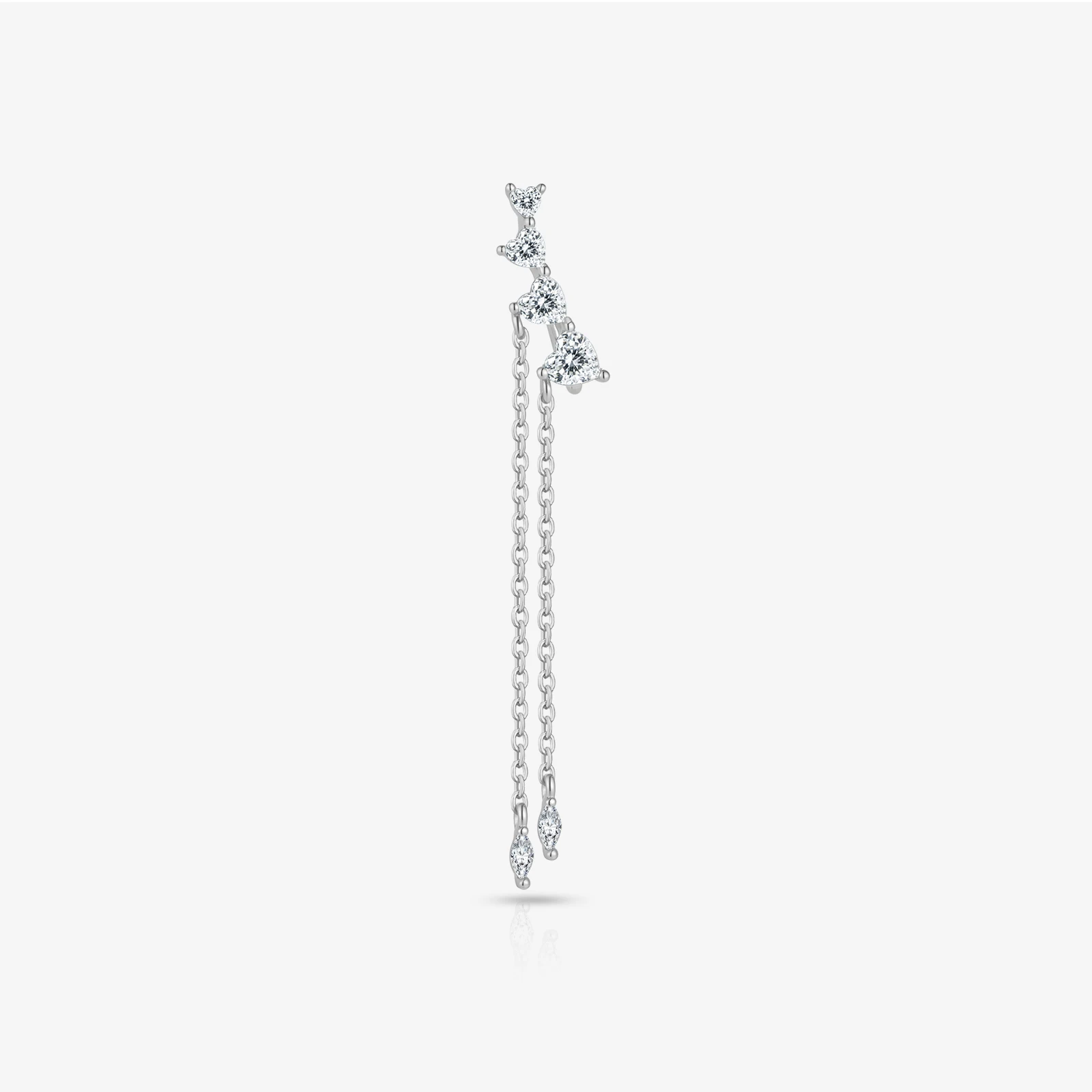 

VEWANT Women 925 Sterling Silver MarquIse Heart Shaped Zircon CZ Long Two Chain Drop Earring 2026 Luxury Jewelry Fine GIift