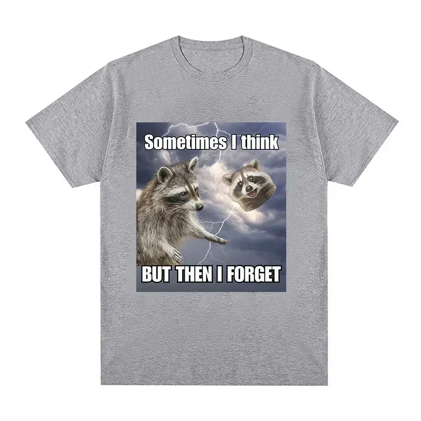 EU Fun Raccoon Opossum Pattern T-shirt for Women, Fashion Short sleeved T-shirt, Neutral Casual Oversized T-shirt, Street Wear