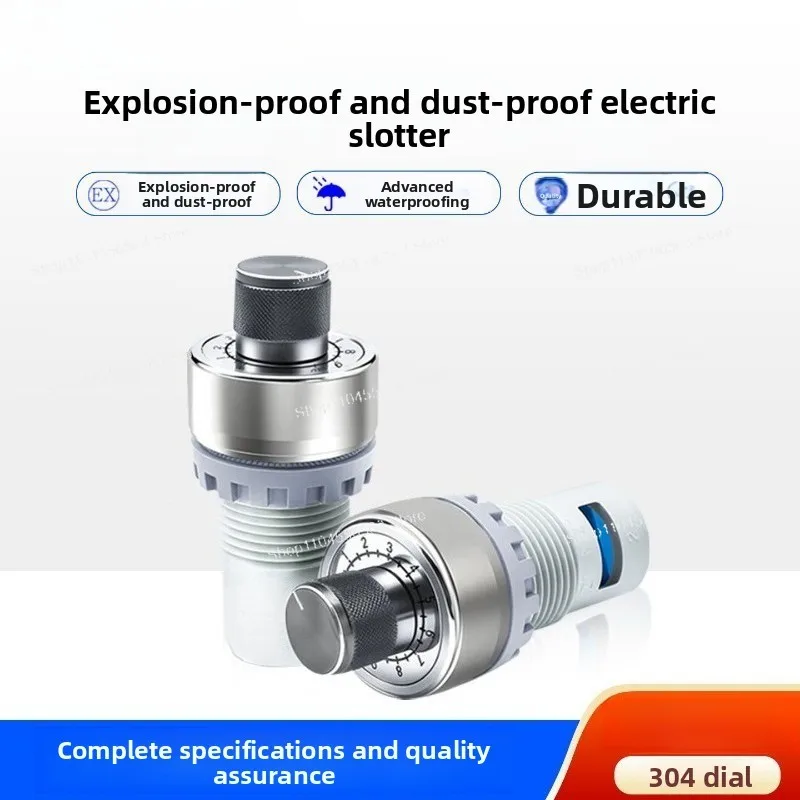8055S Explosion-Proof Dust-Proof Potentiometer, Precision Single-Turn Speed Controller 5K/10K, IP66 22mm Cutout