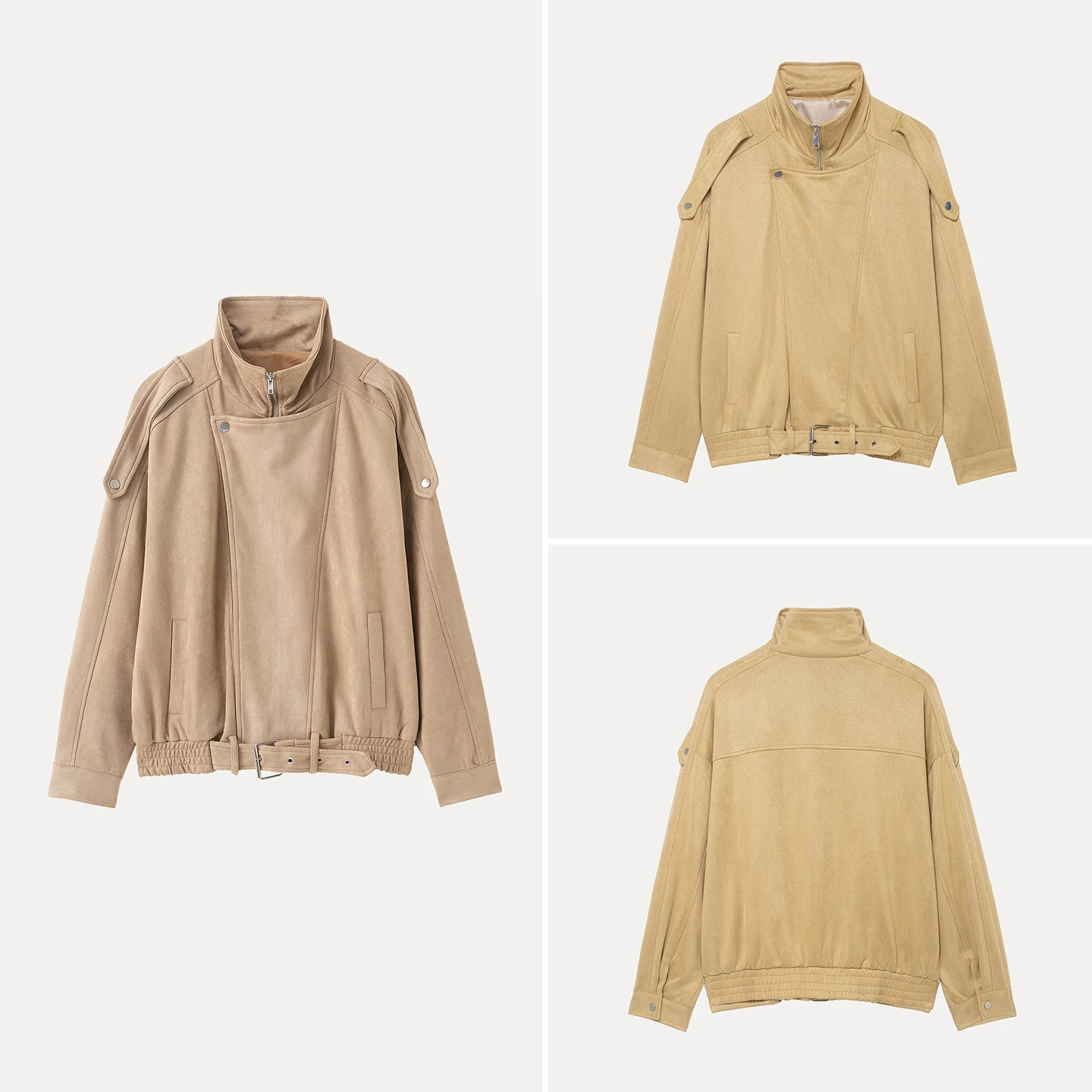 

Faionable Retro Loose Casual Zipper Long Sve Stand Collar Women's Sle Outerwear Autumn 2025 New Arrival Ladies' Coat