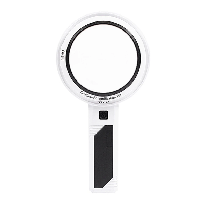 Handheld Magnifying Glass Loupe With LED Light Illuminated Magnifier Removable Optical Lens Magnifier