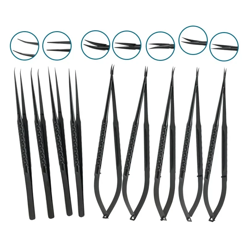Ophthalmic Micro Scissors Forceps Crescent Type Scisssors Straight Curved Scissors Stainless Ophthalmic Instrument Autoclavable