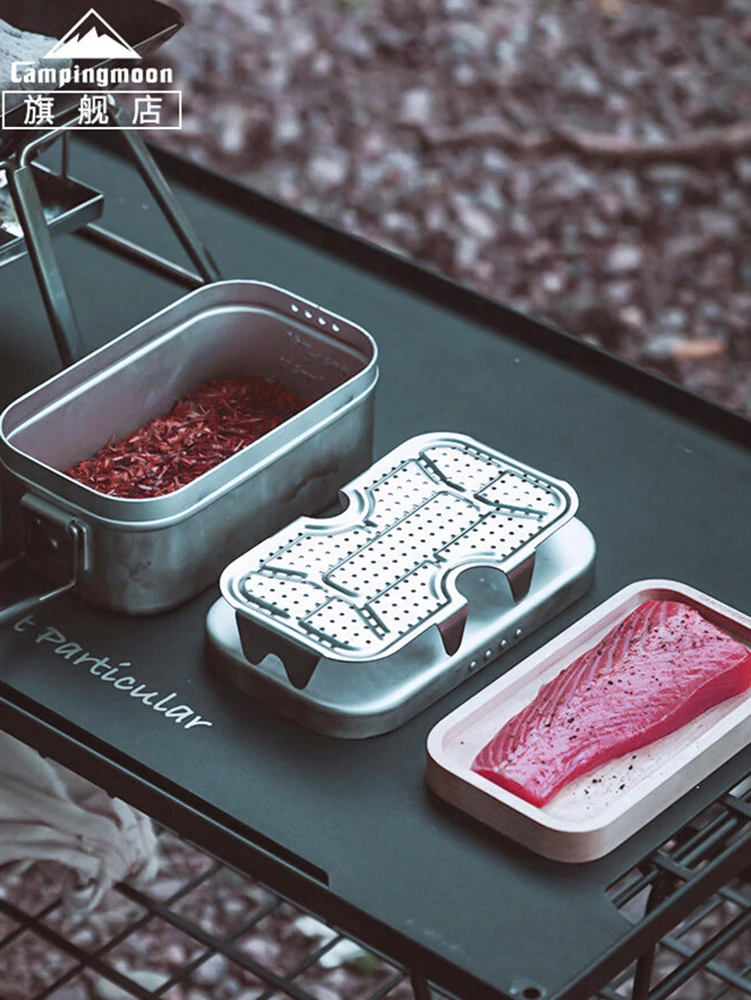 

Пароварка CAMPINGMOON Lunchbox Steamer 2013-W с утолщенным дном из нержавеющей стали и сеткой для ланч-боксов, набор для приготовления завтраков на открытом воздухе и в походах