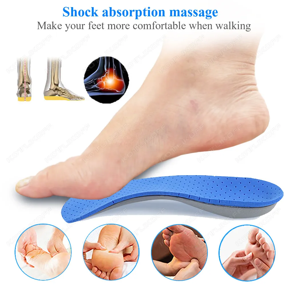 Orthopedic Horizontal Flat Foot Insole Hard Arch Support Half Cushion Correction Feet For Inner or outer Eight Characters Insole