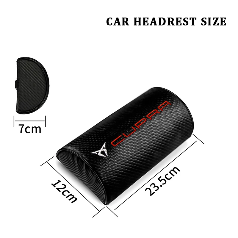 Travel Car Head Neck Rest Pillow Carbon Fiber Headrest Auto Interior Accessories For Seat FR Cupra Cushion Altea Ibiza 6l 6j 1p