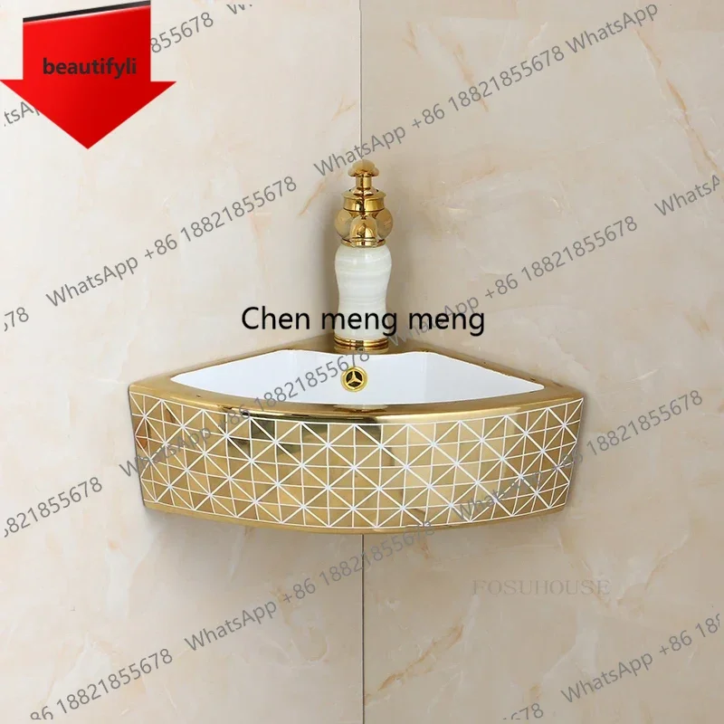 

Настенная раковина A44 для дома, золотая, треугольная, 90 градусов, для кухни и ванной, легкий люкс