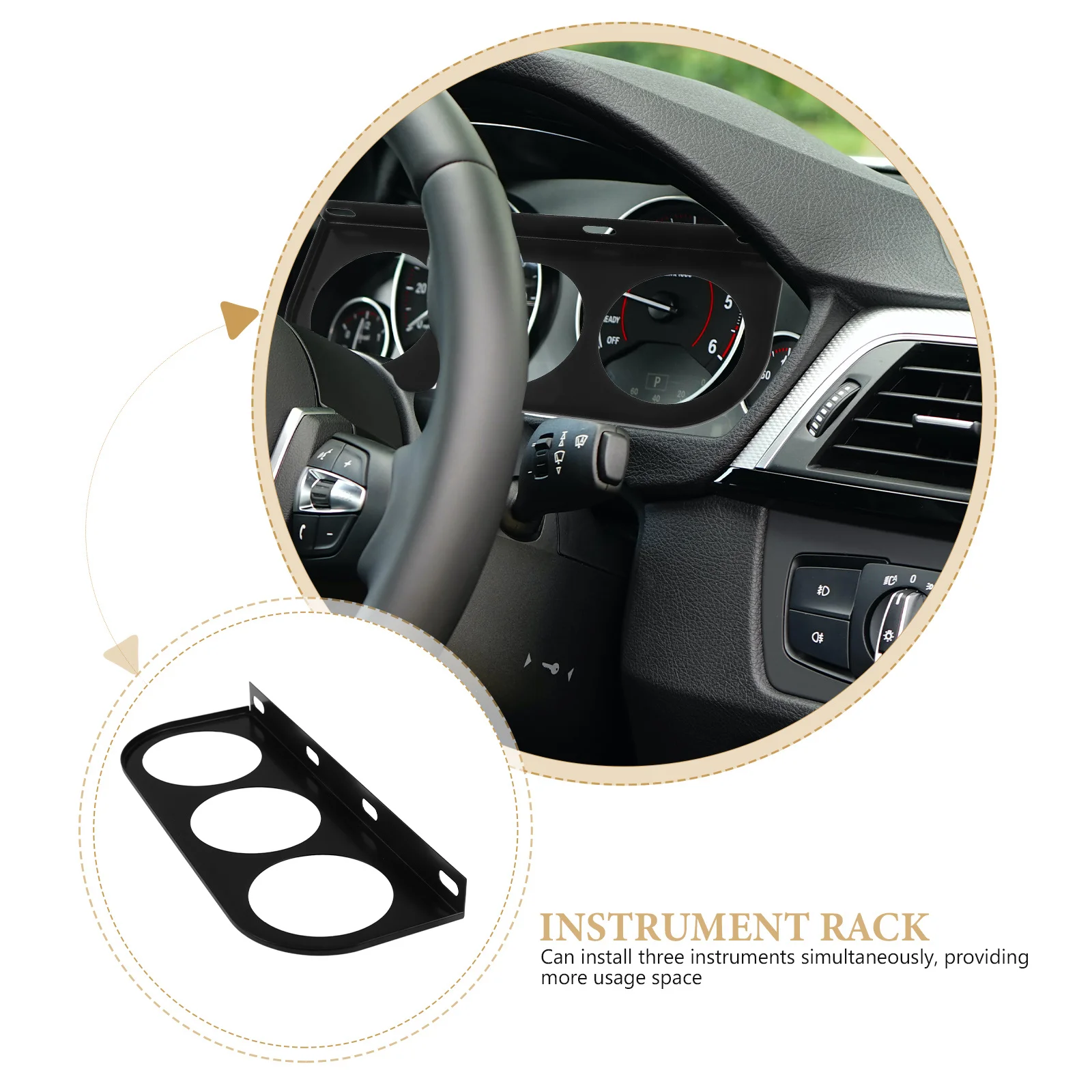 

3 Hole Gauge Holder Car Dashboard Meter Mount Instrument Rack For Automotive Voltage Gauge Durable Iron Mount Kit