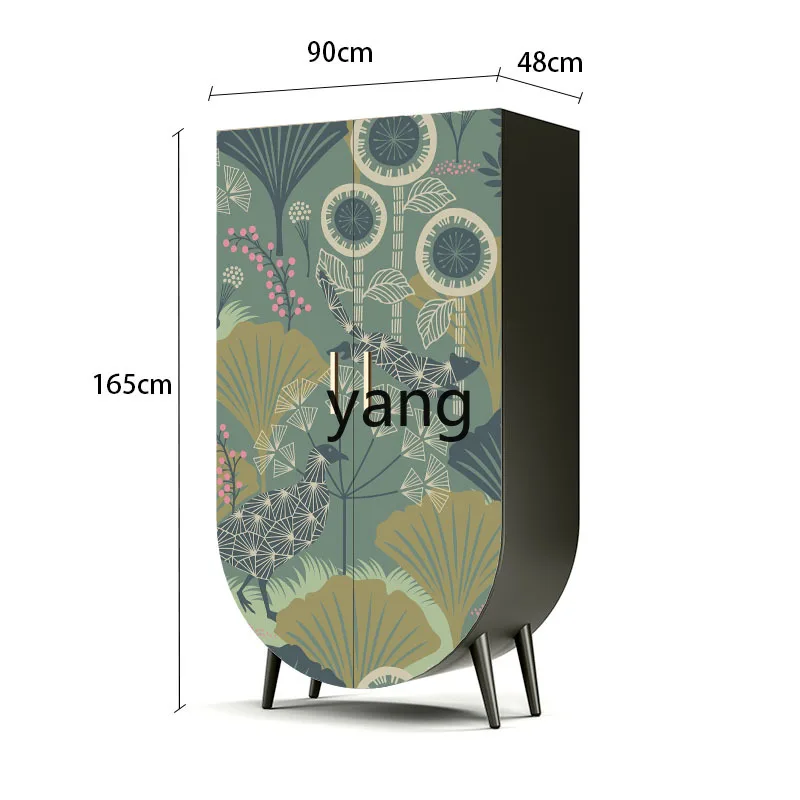 

Yjq Solid Wood Household Bedroom Wardrobe Double-Door Wardrobe Hanger Clothes Installation-Free Small Apartment Storage