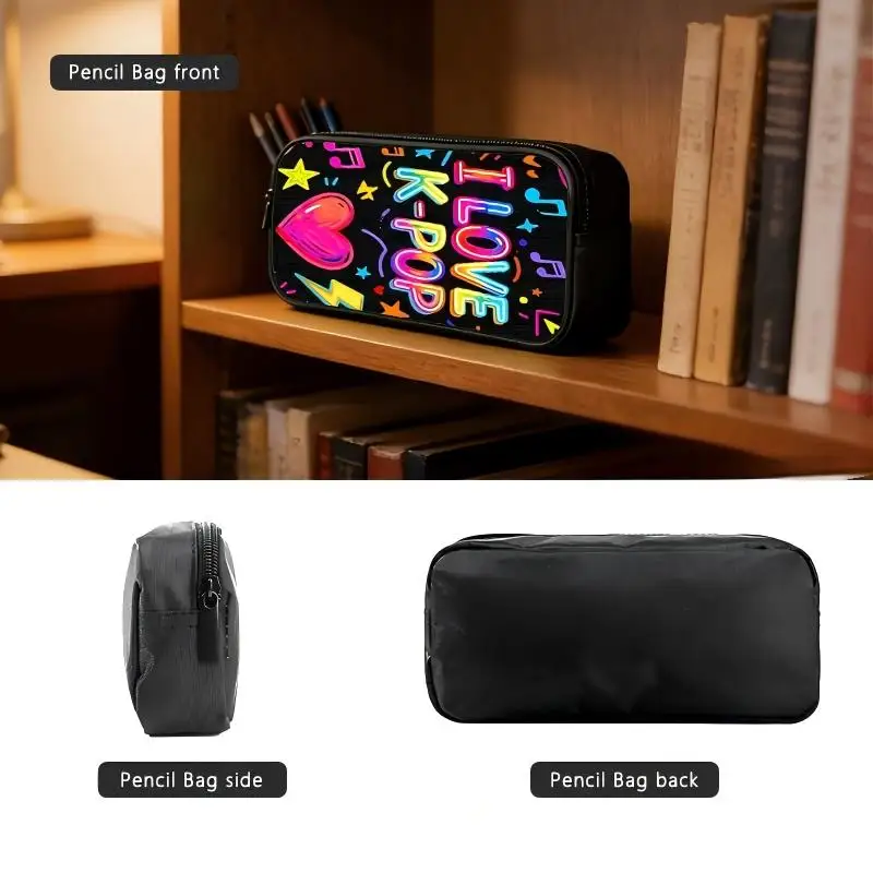 Neon Music Backpack Set K Pop Inspired School Bag Shoulder Bag Pencil Case Large Capacity Travel Daypack Student Daily Use Gifts