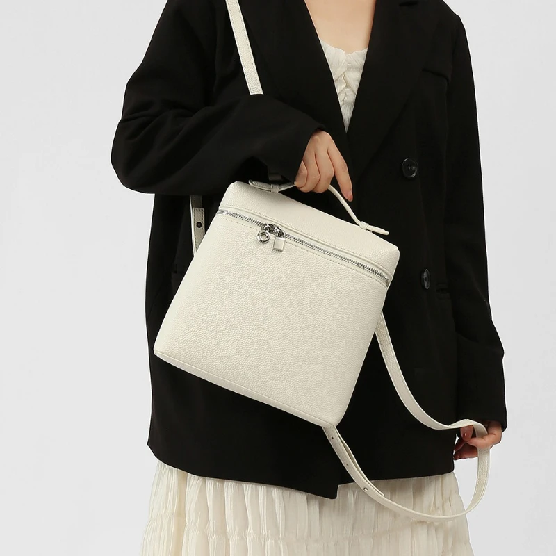 Women PU Leather Daily Backpack Lunch Box Korean Style Female Travel Shoulder Backpack  Large Capacity Girls Shopping Daypack