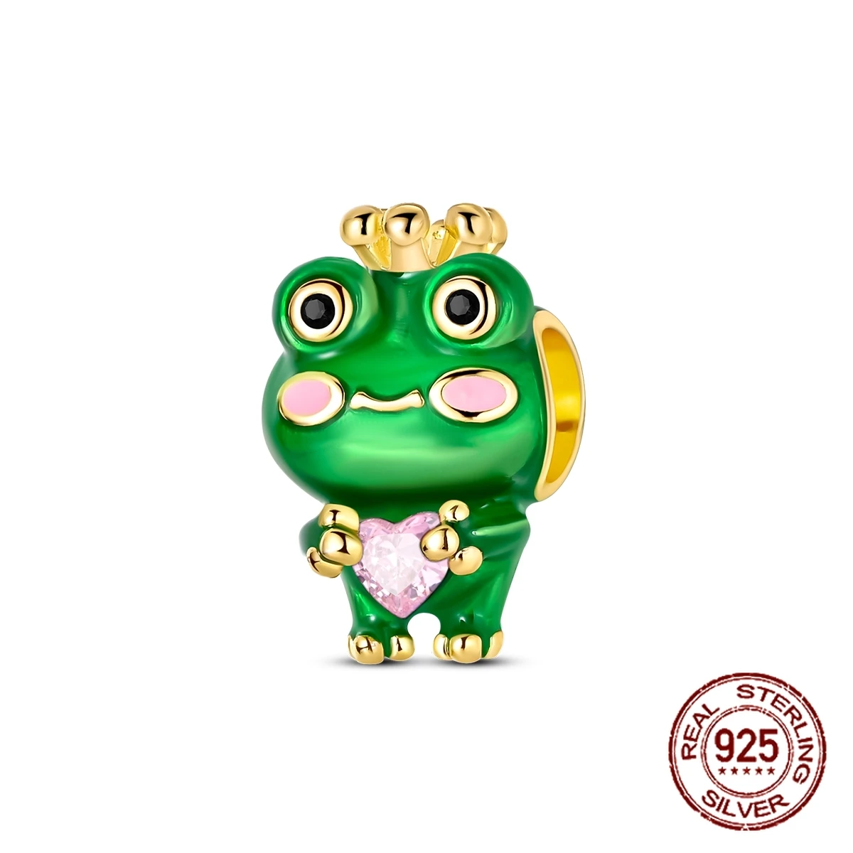 

925 Sterling Silver Adorably Cute Kawaii Frog Charm Pendant Fit Original Charm Bracelet Women DIY Jewelry Gift