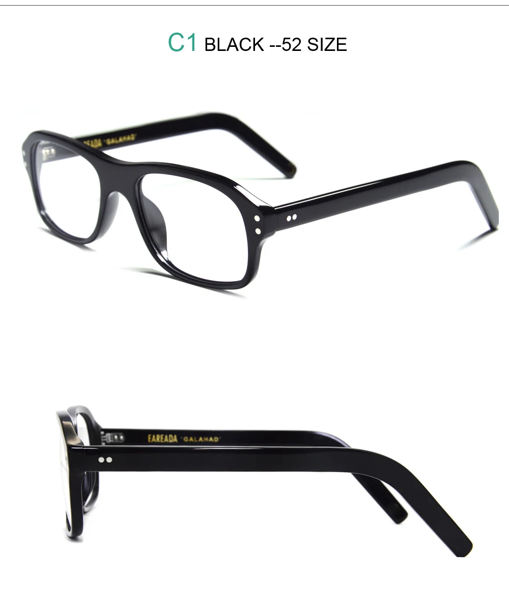 Kingmen Brillengestell für Männer Agent Eggsy Cosplay Brillenbrille Retro Rechteckige handgemachte Acetat verschreibungspflichtige Brille – Detail 5