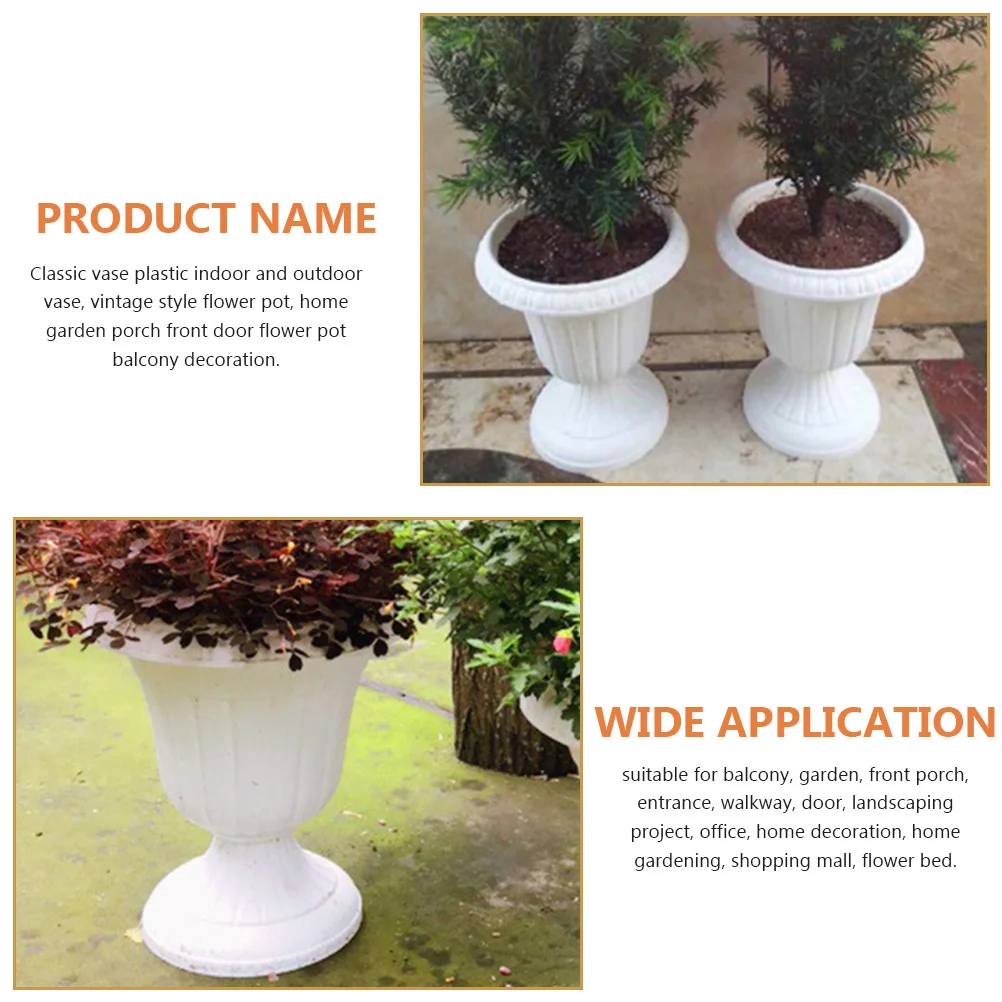 House Plants Wedding Road Lead Flower Pot Balcony Planter Desktop Accessory Household White Decorative