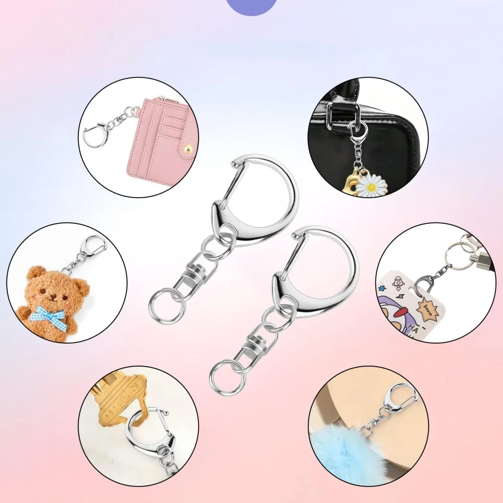 10Pcs Lobster Clasp Key Ring Keychain C Shape Clasps Connector Hook For DIY Jewelry Making Key Chain Accessories image 6
