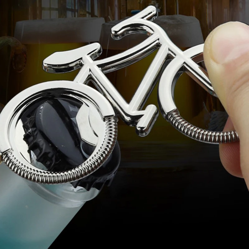 Creative Metal Beer Bottle Opener Bike Bicycle Shape Keychain Key Rings For Lover Bottle Openers Men\'s Gift