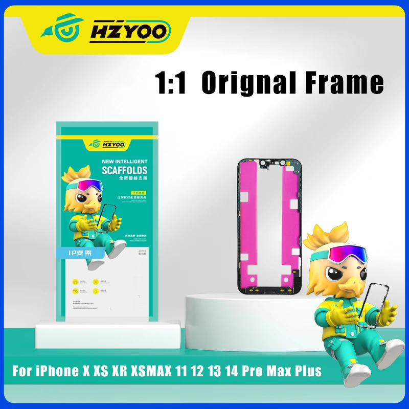 HZYOO A Middle Frame Bezel With Adhesive Tape For iPhone X XS 11 12 Mini 13 Pro Max 14 Plus 15 LCD Refurbish