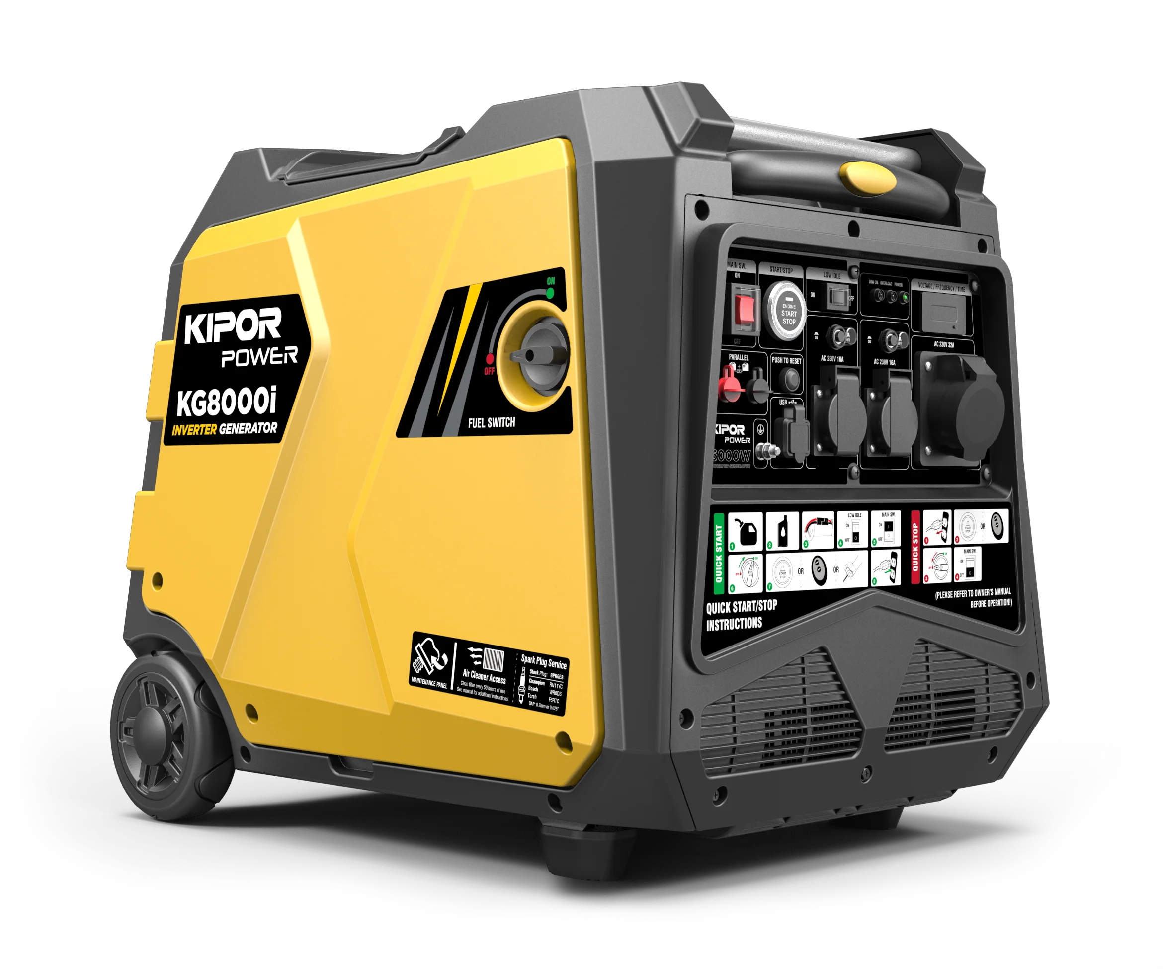 

KIPOR POWER 6000W Portable Auto Speed Single Phase Inverter Generator 50Hz Frequency Remote Start for Home Use