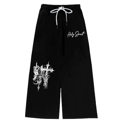 Kinder-Buchstabendruck Harajuku Hip-Hop Oversized High-Waist Sport-Hose Damen Y2K Lässige Mode Vielseitige Lose Gerade Weite Beine – Detail 16