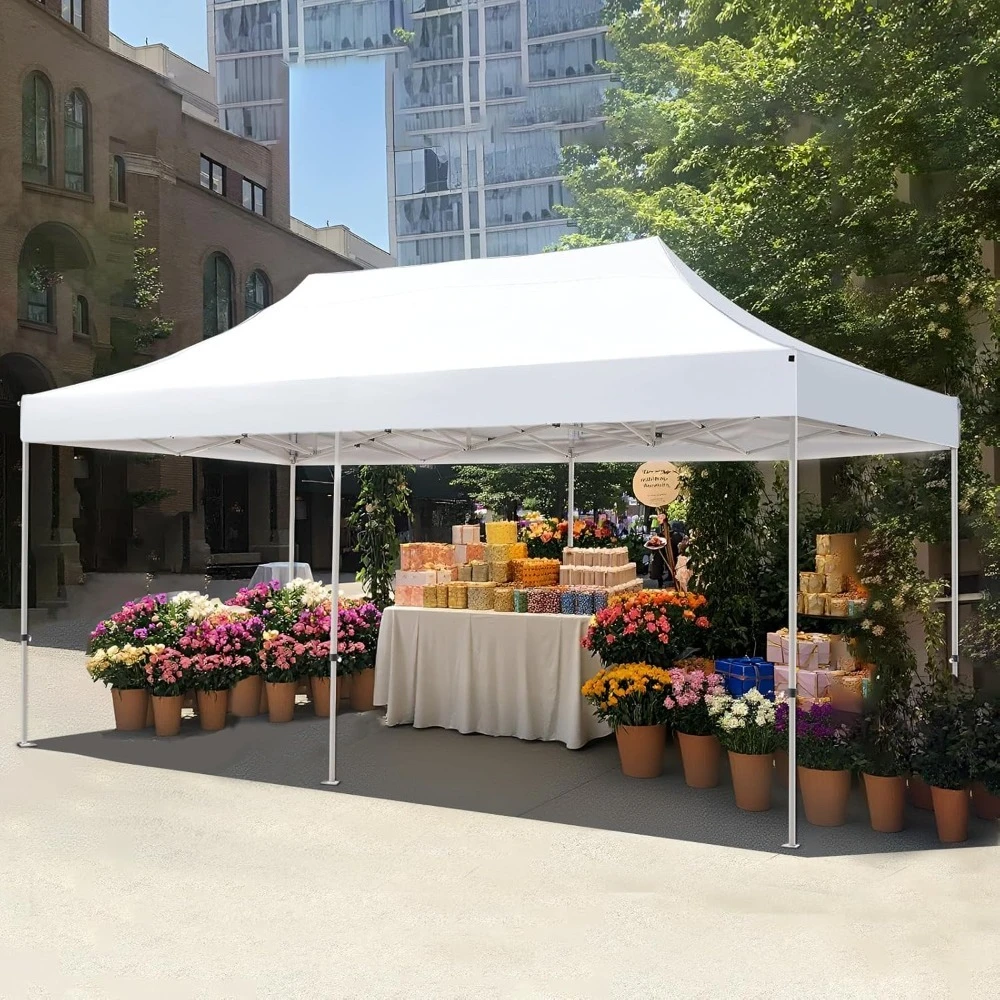 

10x20 Heavy Duty Pop up Canopy Tent, Easy up Commercial Instant Shelter with Wheeled Bag, Customized