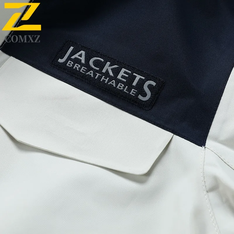 COMXZ High Quality Cotton Coat Casual Hooded Outdoor Hiking Waterproof Jacket Fashion Street Lightwe lightweight windbreaker