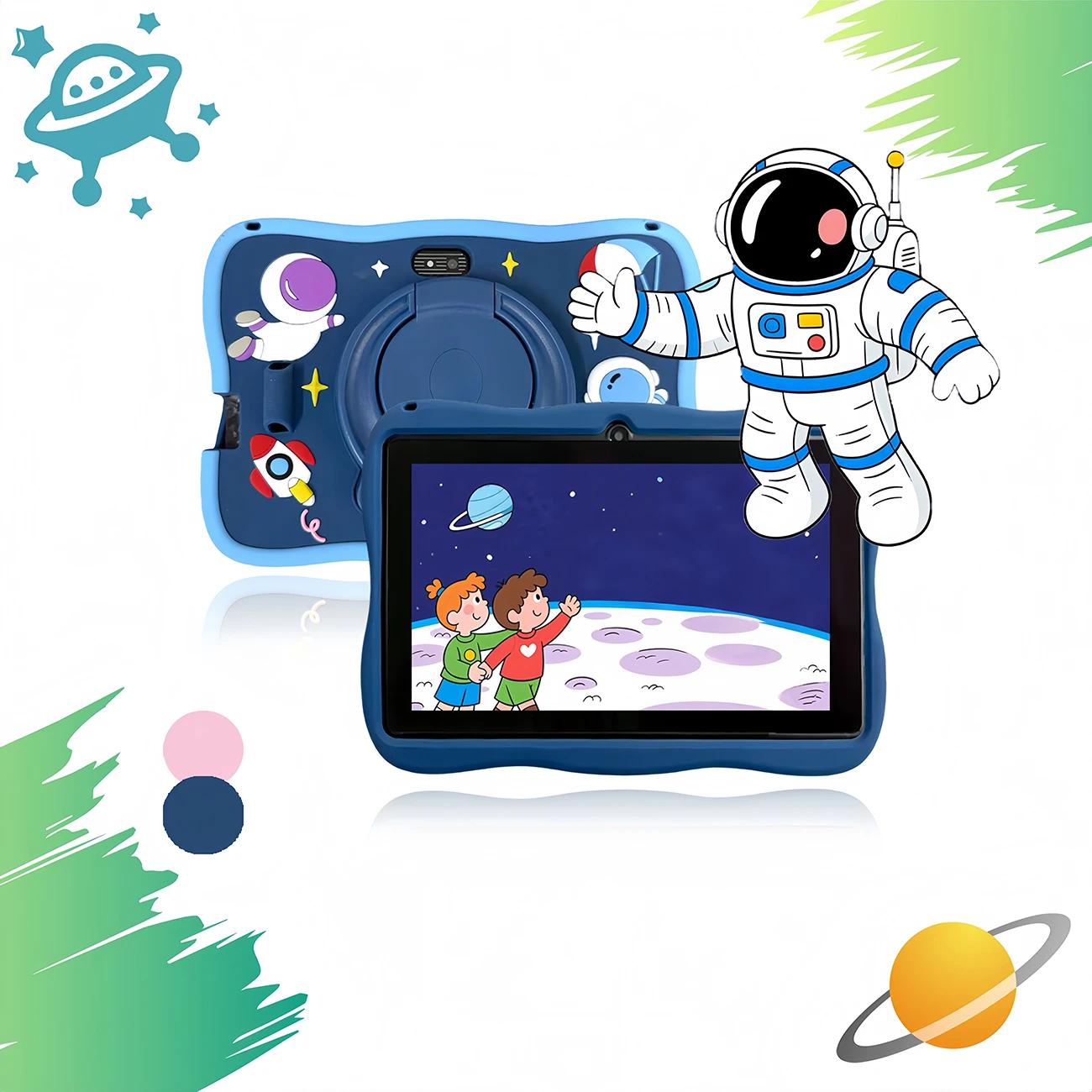 

Kids Tablet 2+32GB，7'' Android Tablet ，Dual Camera，Games Educational Learning，Toys Children Gifts PC Pad，PInk\Blue