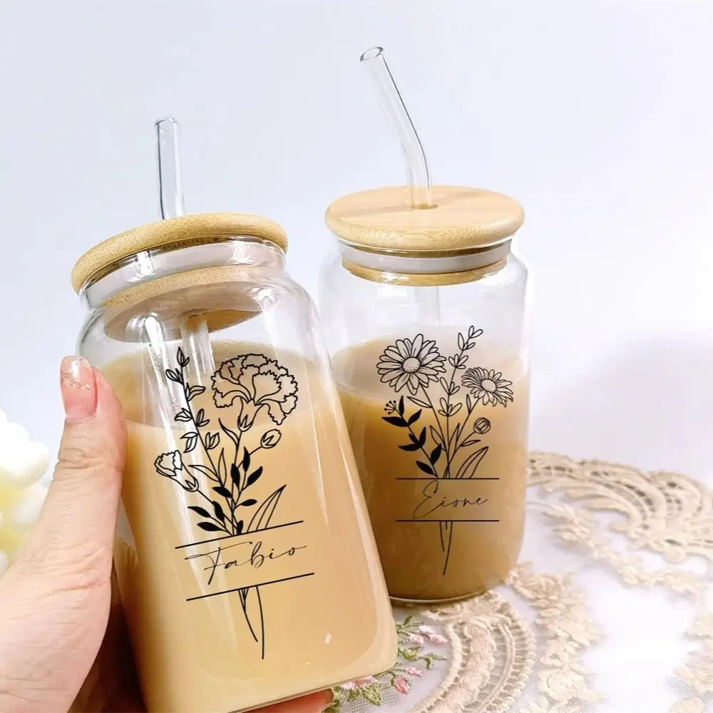 Wifey Cup Iced Coffee Cup Wifey Mug Glass Cup with Lid Straw Future Mrs Engagement Bridal Shower Gift for Bride to Be