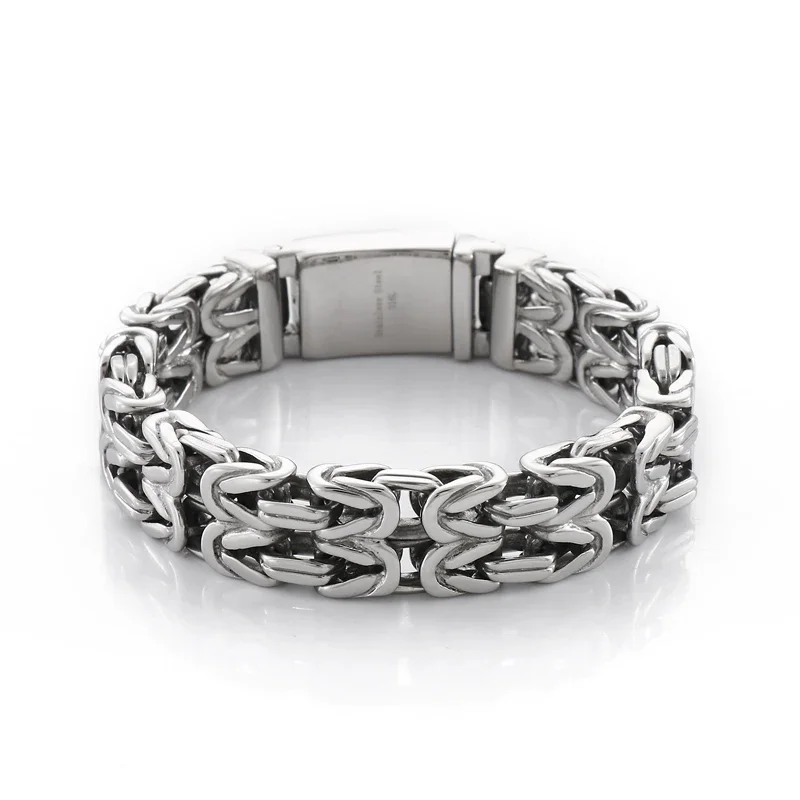 HAOYI Men's Geometric Connection Bracelet 5mm 23mm Gold Silver Punk Jewelry Stainless Steel Party Gift