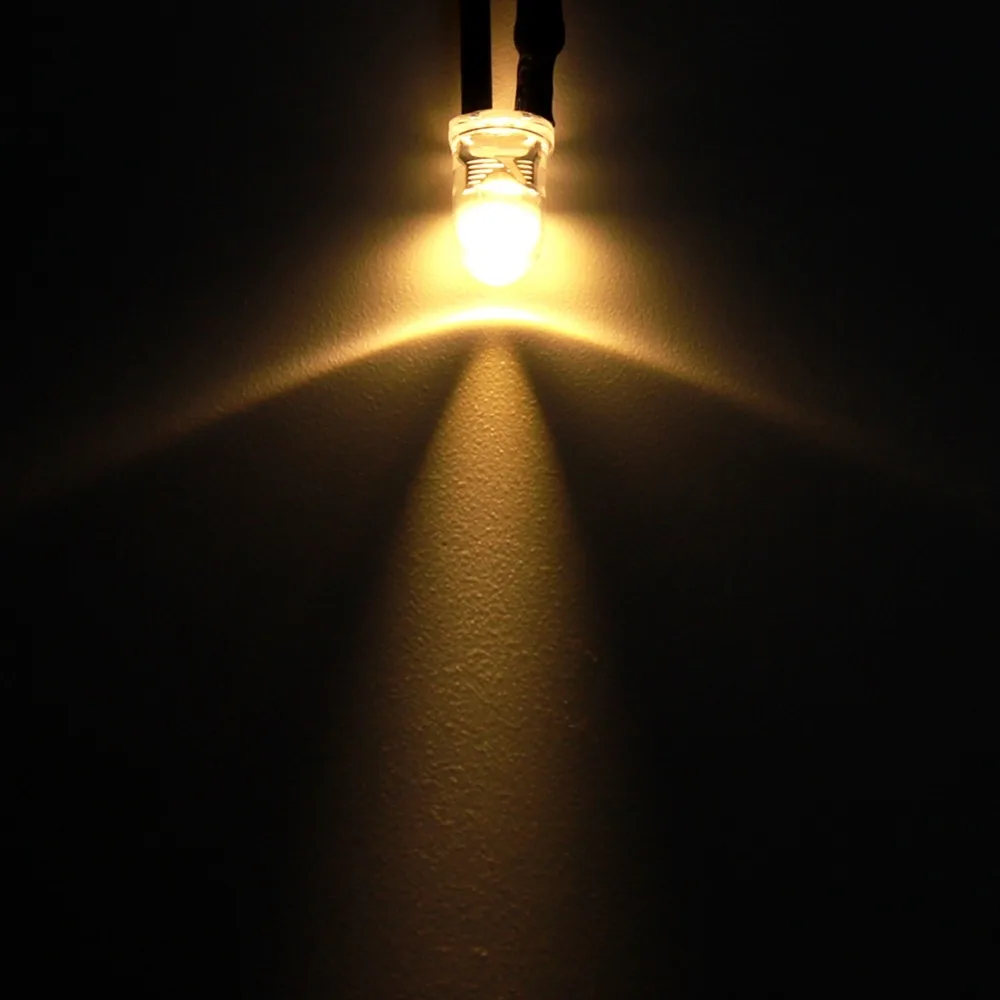 

50PCS 5mm Round Head Pre Wired Light Emitting Diode Warm White 12V LED Light Bead Wired Light Emitting Diodes Model Making