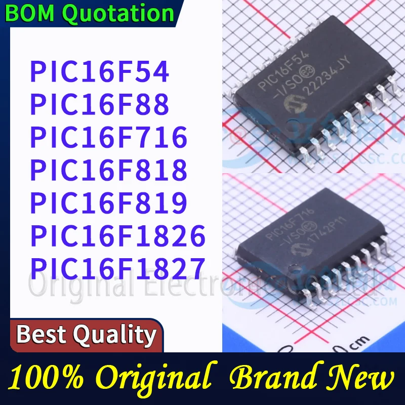 

PIC16F54 PIC16F88 PIC16F716 PIC16F818 PIC16F819 PIC16F1826 PIC16F1827 В наличии Оригинальные высококачественные компоненты