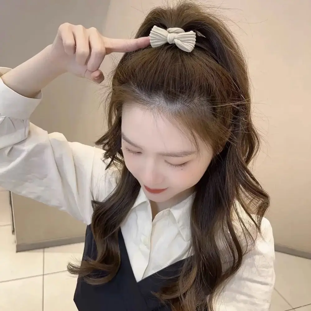 1pcs New Flocking Bow Hair Ring 5Colors Tie Ponytail Hair Circle Hair Circle Autumn