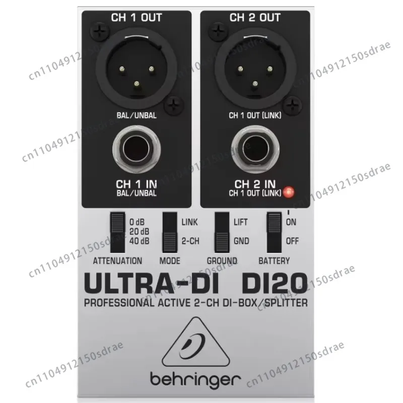 Behringer Ultra-DI DI20, Caja de Inyección Directa Multiusos/Splitter con Modo Split Adicional para Aplicaciones en Escenario y Estudio