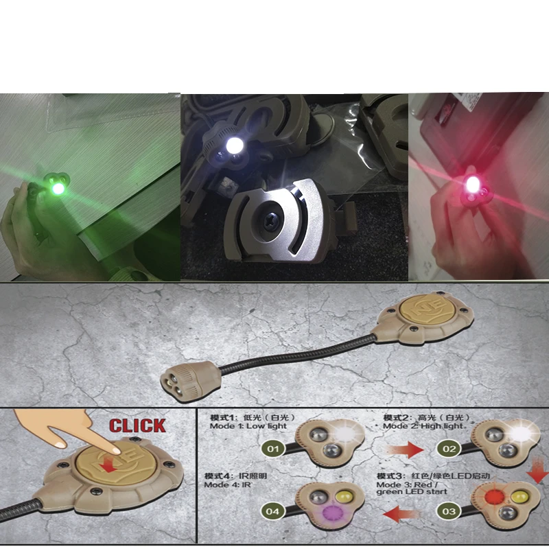 التكتيكية Tec Mpls 3 مصباح ليد سلاح بندقية مصباح الادسنس خوذة ضوء برينستون Softair فانوس IR ريد دوت مصباح ليد جيب #6