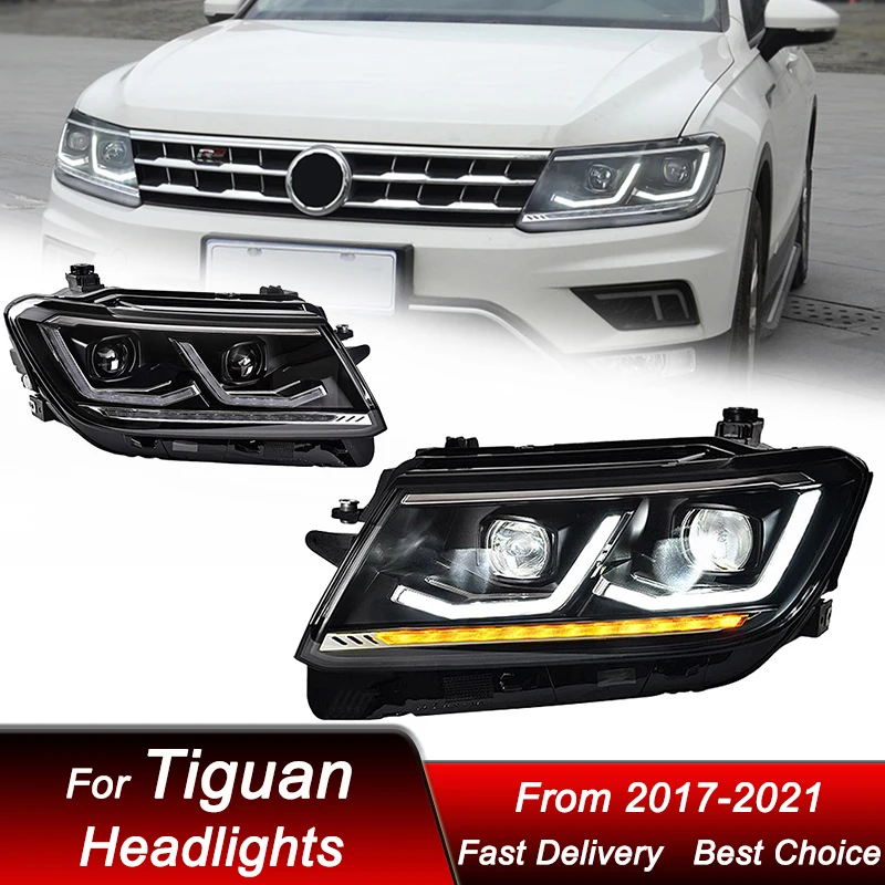 

Pop Car Styling Headlights For VW Tiguan 2017-2021 New Style Full LED Auto Headlamp Assembly Upgrade Projector Lens Accessories