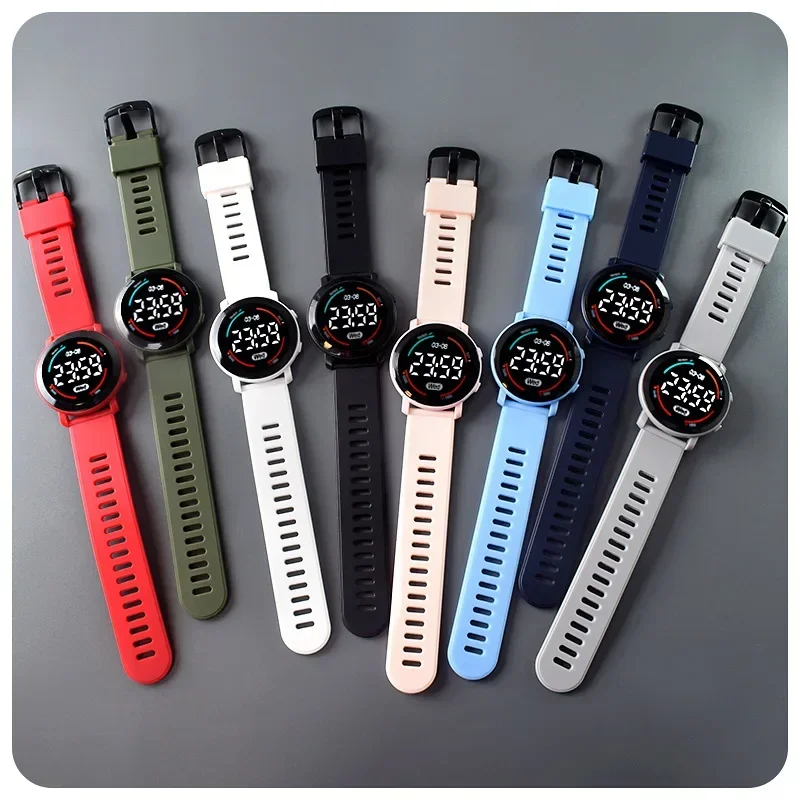 Crianças Silicone Strap LED Digital Relógio de pulso, Crianças Relógios, impermeável, eletrônico, Esportes, Calendário, Meninos, Meninas, Moda